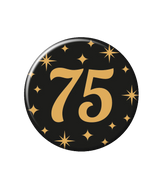 75 Jaar Button Zwart Goud